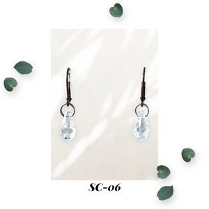 Mixed Metal Crystal Briolette Dangle Drop Earrings - Antique Copper